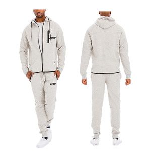Trendy Men's Casual Custom Logo Knitted Tracksuit Zip Hoodie and Sporty <b>Sweatpants</b> <b>Set</b> with Embroidered Logo for Winter Sports - Product Image 4
