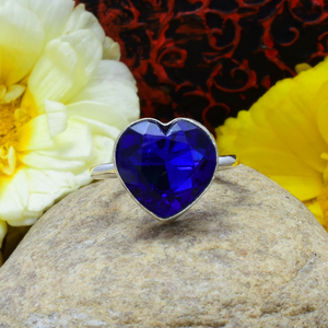 Anillo de Topacio Azul en Forma de Corazón, Plata de Ley 925, Hecho a Mano, con Gema de Topacio Azul, Anillo de San Valentín, Regalo de Aniversario de Bodas para Ella - Product Image 1