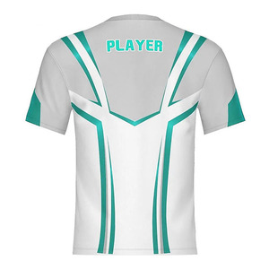 Maillot de football personnalisé pour homme, sublimation, blanc et vert, imprimé géométrique, anti-transpiration, manches courtes, coupe classique - Product Image 4