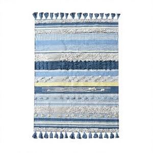 Tapis tufté plat fabriqué à la machine |   Tapis antidérapant en coton microfibre écologique épais |   Tapis Dhurry moderne pour salon et couloir à usage domestique - Product Image 1