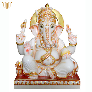 Pure White Marble Ganesh Statue 12 Inch | Handcrafted Lord Ganesha Idol | Premium White Marble Ganpati Murti for Home Temple - Product Image 3