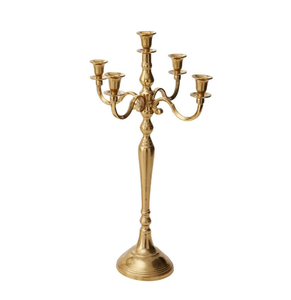 Candelabro de Metal de Diseño Antiguo con 5 Brazos y Acabado Dorado para Decoración del Hogar y Fiestas de Boda, Centro de Mesa, Candelabro de Piso - Product Image 6