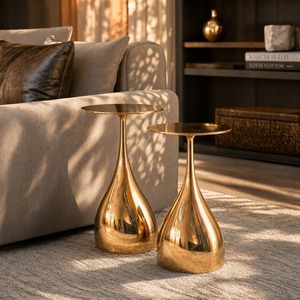 Room Essential Modern Nesting Coffee <b>Tables</b> Contemporary Design Living Room Furniture <b>Round</b> Metal Side <b>Tables</b> - Product Image 4