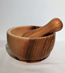 Juego de mortero y pilón de madera resistente para moler hierbas, especias, semillas, ajo e ingredientes medicinales - Product Image 6