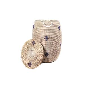 <b>Large</b> seagrass <b>basket</b> with diamond-shaped pattern Handmade Storage <b>Basket</b> Wholesale eco-friendly Made in Vietnam - Product Image 4