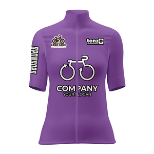 Maillot de cyclisme pour femmes en gros, manches courtes, fermeture éclair intégrale, polyester, élasthanne, imperméable, coupe-vent, transfert thermique, fournisseur d'usine - Product Image 5