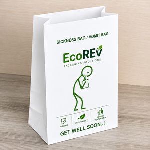 Eco-Friendly <b>Biodegradable</b> Air Sickness Bag Twisted Handles Kraft <b>Paper</b> Self Adhesive Seal Offset Printing Luxury Design - Product Image 6