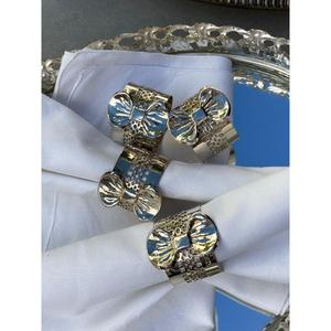 <b>Wedding</b> Decor Luxury Napkin Rings Set of 4 Handmade Latest Design Napkins <b>Tissue</b> Holder Decorative Ring Metal Crafts - Product Image 2