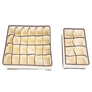 4pcs Beige Non-Woven Fabric <b>Storage</b> <b>Boxes</b> <b>Drawer</b> Organizers - Product Image 6