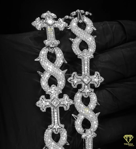 Cross Cuban Link <b>Chain</b> Spikes Hip Hop <b>Iced</b> <b>Out</b> Bling Jewelry Moissanite Diamond Luxury Necklace Pass Diamond Tester - Product Image 1