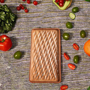 Meilleure vente plateau de service carré nouveau Design plaque de feuille solide table de vie naturelle bols décoratifs en bois d'acacia Vietnam - Product Image 3