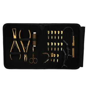 Professional Stainless Steel Hair Extension <b>Tools</b> <b>Kit</b> with Hair Clamps Divider Ring Weft Needles <b>Mini</b> Scissors Tape Hair - Product Image 1