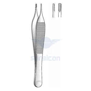 Pinzas Adson-Brown para Tejidos y Agarre, 12 cm / 4-3/4 Pulgadas, con 9x9 Dientes, Instrumento Quirúrgico de Acero Inoxidable para Sujetar Tejidos - Product Image 1
