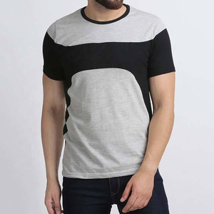 Camiseta de Manga Corta para Hombre, Corte Regular, Color Sólido, Cuello Redondo, Ribete en Contraste, Estilo Casual Hip Hop, Jersey de Poliéster/Algodón, Antiarrugas, Secado Rápido - Product Image 4