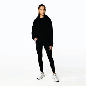 Sweat-shirt à capuche court noir pour femme, décontracté, à manches longues, style streetwear - Product Image 5