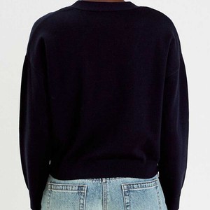 Distressed O-Neck Punk Style Breathable Sweater Women's <b>Goth</b> Aesthetic Button Up Streetwear USA Trending Ragged Knit Shirt - Product Image 2