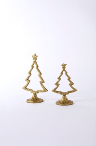 Gold Plated Christmas <b>Tree</b> Sculpture Handmade Tabletop Decor Traditional Style Living Room Decoration - Product Image 3