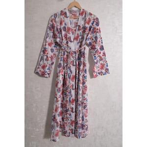Robe kimono en coton à imprimé bohème pour femmes, peignoir floral, vêtement décontracté pour la maison, peignoir confortable, vêtements de nuit - Product Image 2