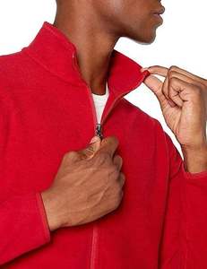 <b>Men's</b> Winter Burgundy Eco-Friendly Breathable Windproof Quilted <b>Jacket</b> Stand Collar Zipper Closure Cotton <b>Lined</b> Polyester Shell - Product Image 6