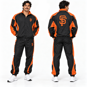 Conjunto de Chaqueta y Pantalones Cortavientos para Hombre, Estilo Deportivo, con Logotipo y Gráficos Impresos, Traje de Dos Piezas - Product Image 6