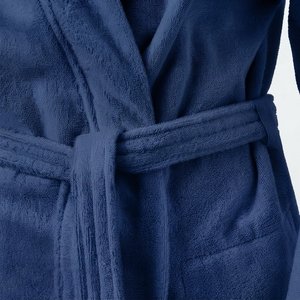 Women's Full Length Terry <b>Robe</b> 100% Cotton Soft Classic Solid Color Turn-down Collar Long Sleeve Autumn Wear - Product Image 5