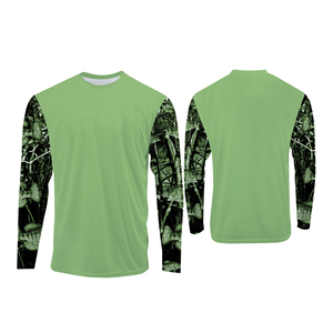 Manches longues unisexes 100 % polyester, respirantes, imprimées sur le devant, anti-UV UPF 50, imperméables et antibactériennes, pour la pêche, personnalisables OEM en usine - Product Image 6