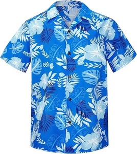 Camisa Hawaiana con Estampado Animal, Estilo Casual Elegante, Transpirable, Cuello en V, Manga Corta, Abotonada, 100% Poliéster, Verano - Product Image 5