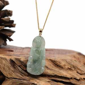 Collier pendentif en jade vert naturel sculpté à la main, chaîne en argent, pierre de guérison, bijoux spirituels, vente en gros - Product Image 4