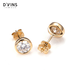 Pendientes de Lujo D'vins Jewels con Diamante Cultivado en Laboratorio, Corte Brillante Redondo, Color D, para Hombre y Mujer, 18k - Product Image 3