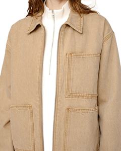 Chaqueta de mecánico de sarga de algodón 100% de lona pesada, chaqueta de trabajador con forro acolchado personalizado para hombres - Product Image 3