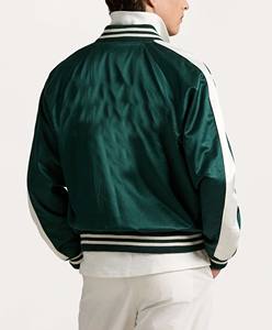 Chaqueta Universitaria de Satén Vintage de Alta Calidad 2025 al por Mayor, Chaqueta de Béisbol Unisex con Cuello Alto y Transpirable para Hombre - Product Image 3