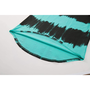 Camiseta de Manga Corta con Cuello Redondo y Estampado Tie-Dye para Hombre, Informal, de Punto, Corte Regular, con Patrón en Negro y Verde Azulado - Product Image 3