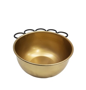 Vente en gros de vaisselle en vrac Bol en fer de forme ronde Bol à salade et à fruits au fini antique en nickel brut fait à la main - Product Image 6