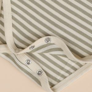 Body à manches longues à rayures Dewkist pour bébé sous-vêtement élasthanne en bambou biologique de qualité supérieure - Product Image 3