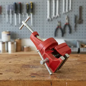 El mejor tornillo de banco de base giratoria tipo deslizante de hierro fundido para industrias de mandíbula de precisión, tornillo manual cromado para bebés - Product Image 3