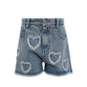 Shorts en jean taille haute amincissants et respirants pour femme, nouvelle collection automne 2026, style décontracté, coupe large, vente en gros - Product Image 1