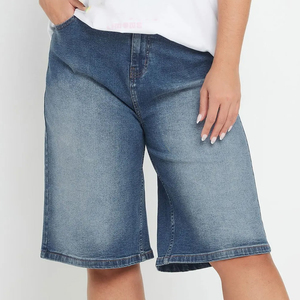 Bulk order cotton denim shorts women stretch shorts breathable summer daily <b>comfort</b> supplier factory - Product Image 4