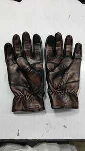 Brown Leather Racing Gloves <b>Full</b> Finger Motorbike Riding Gloves Breathable Non <b>Slip</b> for Cycling Outdoor Sports - Product Image 2