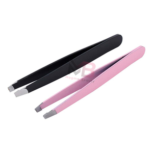 Pince à épiler pour sourcils et cils, outil de beauté pour l'épilation, en acier inoxydable, outil de maquillage à pointe inclinée, certifié CE - Product Image 4