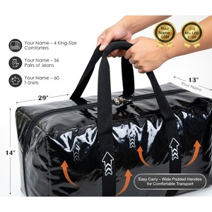 ถุงย้ายของขนาดใหญ่พิเศษสำหรับงานหนัก พร้อมโลโก้สั่งทำ ถุงเก็บของกันความชื้น ซิปเสริมความแข็งแรง หูหิ้วเสริมแรง - Product Image 3