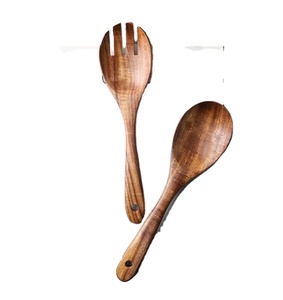 Cuchara Grande de Madera con Baño de Oro Rosa Ecológica de Alta Calidad al por Mayor, Tenedor con Mango de Olivo, Utensilio para Comer Helado para Niños, para Arroz - Product Image 1