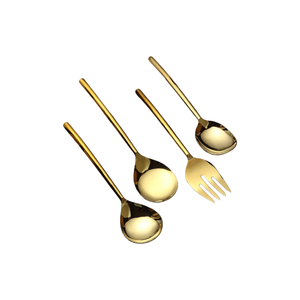 Juego de Servidores de Ensalada con Acabado Dorado de Lujo, Aptos para Lavavajillas, para Uso Diario - Product Image 1