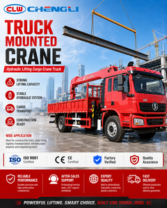 Grue hydraulique montée sur camion, grue à flèche avec échelle, pour travaux agricoles, construction et manutention de matériaux, vente directe d'usine - Product Image 1