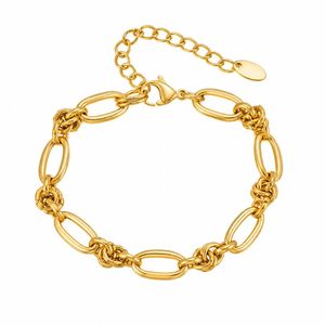 Knot <b>Bracelet</b> with Hollow Interlocking Link Stainless Steel for Women Chunky Statement Jewelry - Product Image 2