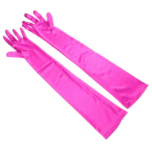 Gants longs en satin uni pour femmes, respirants, confortables et chauds, pour opéra, costume, mariée, soirée, bal, mariage, extérieur - Product Image 4
