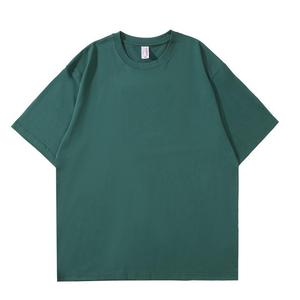 T-shirt en coton épais à grammage élevé pour homme, coupe oversize avec épaules tombantes, col doux, confortable et respirant, uni, pour un style décontracté - Product Image 3