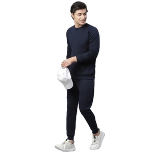 Ensemble de survêtement d'hiver pour homme, inspiré du monde du sport, avec veste à col roulé et pantalon droit, pour le fitness, la course, le streetwear et la mode, en fibre de bambou - Product Image 3