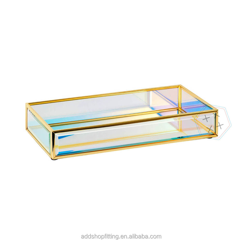 Plateau en verre arc-en-ciel