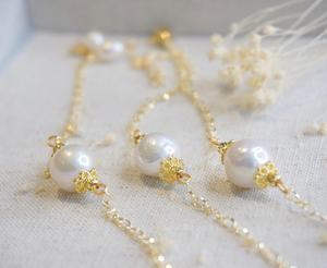 Bracelet en argent sterling 925 plaqué or 14 carats avec perle baroque d'eau douce, chaîne perlée délicate, bijou élégant, cadeau - Product Image 2