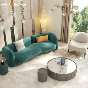 Juego de muebles de sala de estar de lujo <span class=keywords><strong>Donovan</strong></span>, sofá tapizado con reposabrazos cilíndricos, tapizado en cuero y metal. - Product Image 1